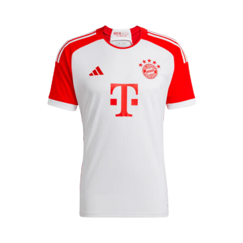 Camisa Bayer de Munchen 23/24 - Adidas Torcedor Masculina - Branco e Vermelho