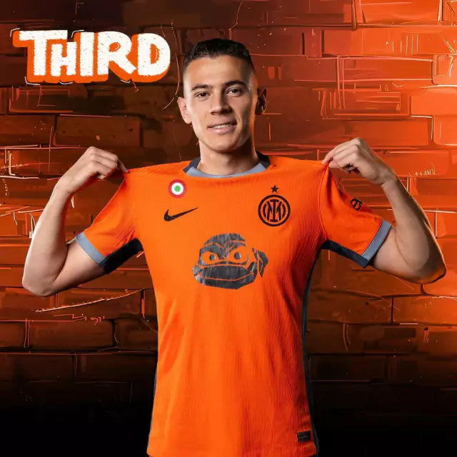 Camisa Inter de Milão Third Edição Tartarugas Ninja 2024/25 Torcedor Nike Masculina - Laranja