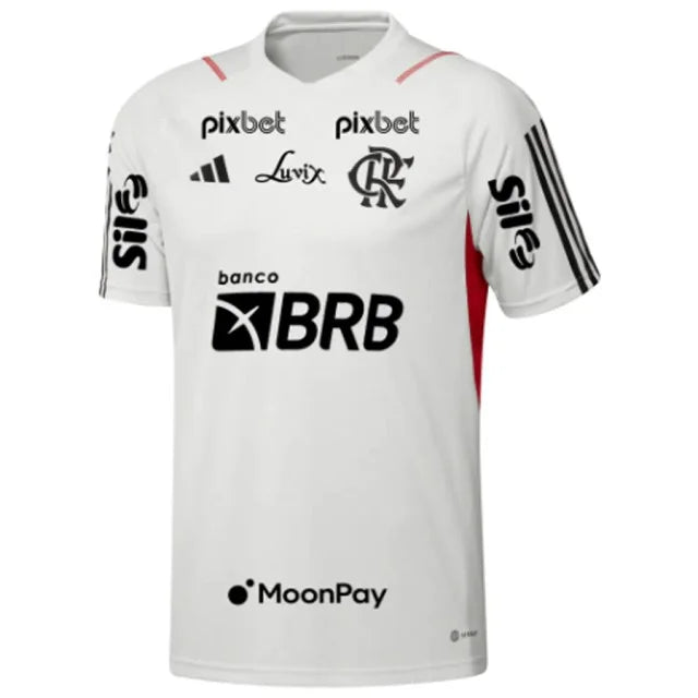 Camisa Flamengo Treino 23/24 - Adidas Torcedor Masculina - Todos os Patrocinios